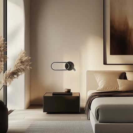 LED Vägglampa MONET LED/13W/230V + LED/2W 3000/4000/6000K svart