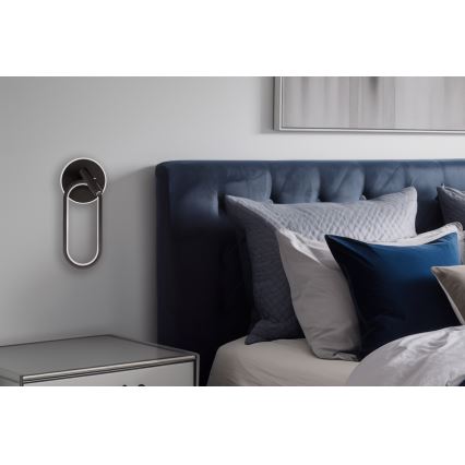 LED Vägglampa MONET LED/13W/230V + LED/2W 3000/4000/6000K svart