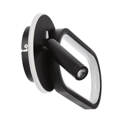 LED Vägglampa MONET LED/13W/230V + LED/2W 3000/4000/6000K svart