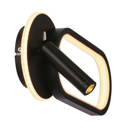 LED Vägglampa MONET LED/13W/230V + LED/2W 3000/4000/6000K svart