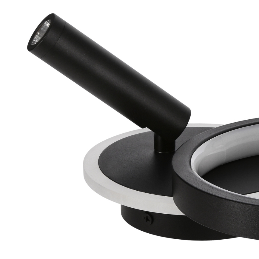 LED Vägglampa MONET LED/13W/230V + LED/2W 3000/4000/6000K svart