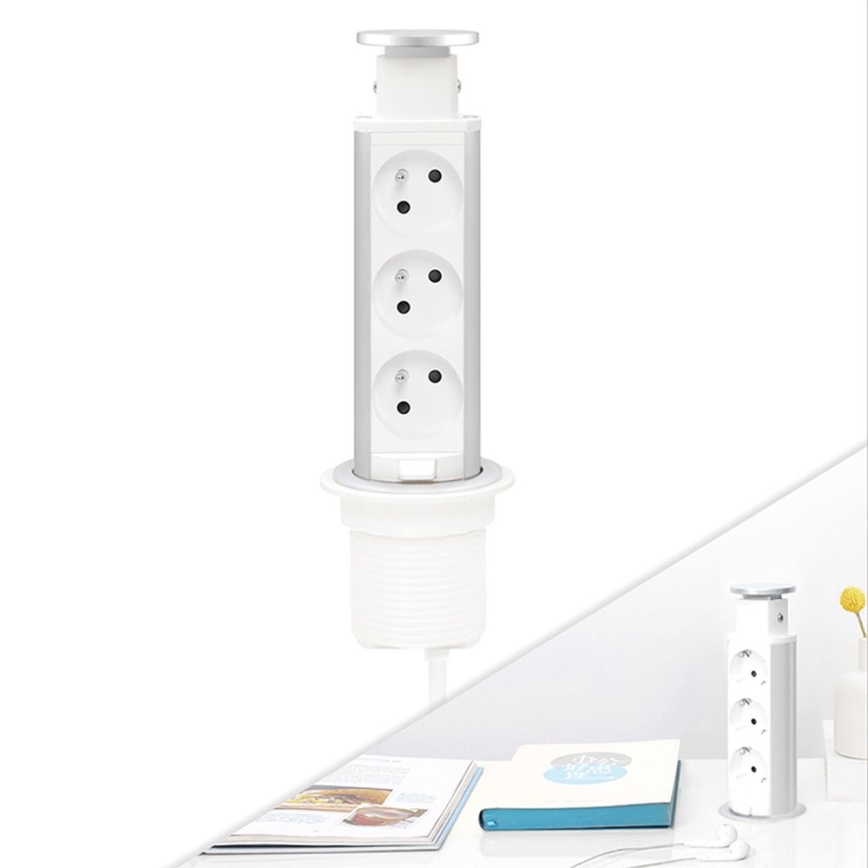 Monterbar uttagskolonn för bordsskiva, 3x230V