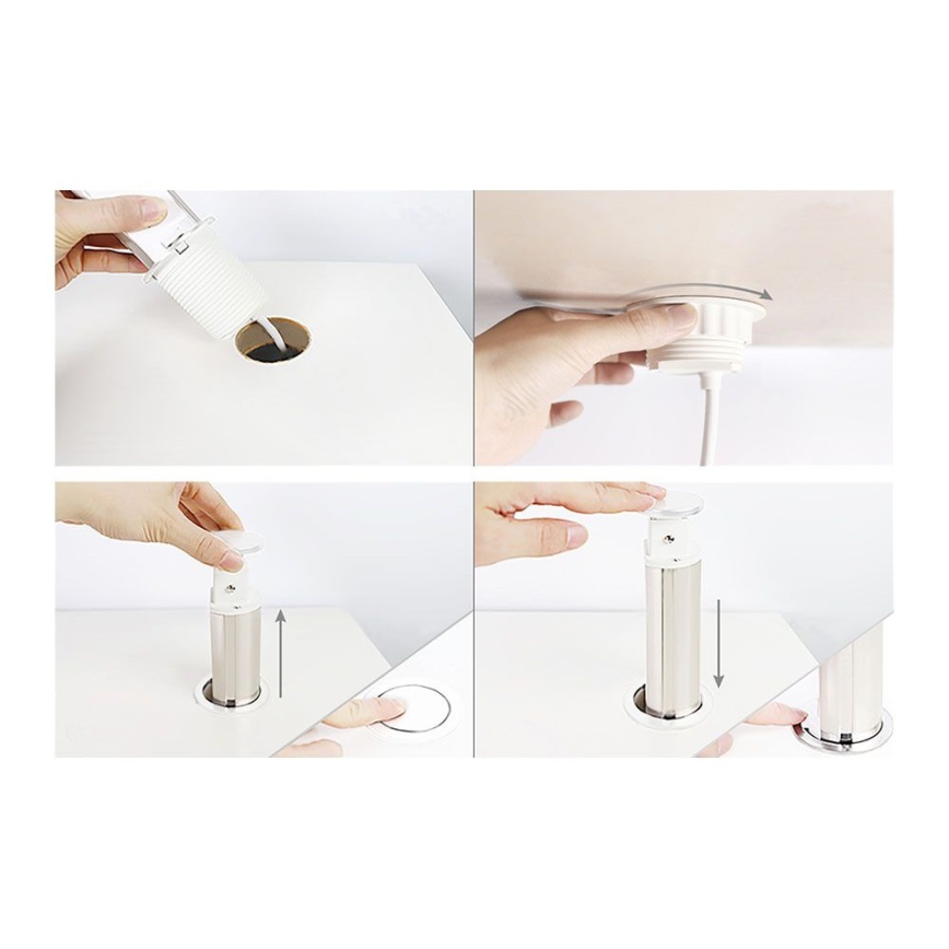 Monterbar uttagskolonn för bordsskiva, 3x230V