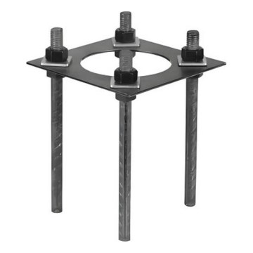 Monteringsplatta för utomhusbelysningsstolpe BASE 20x20 cm svart