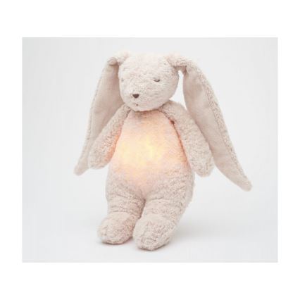 Moonie - Goskompis med melodi och ljus 2.0 kanin organic ros