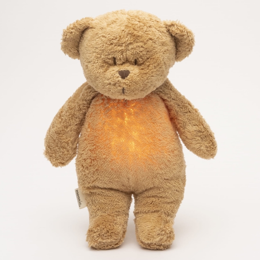 Moonie - Goskompis med melodi och ljus liten björn 2.0 organic cappuccino