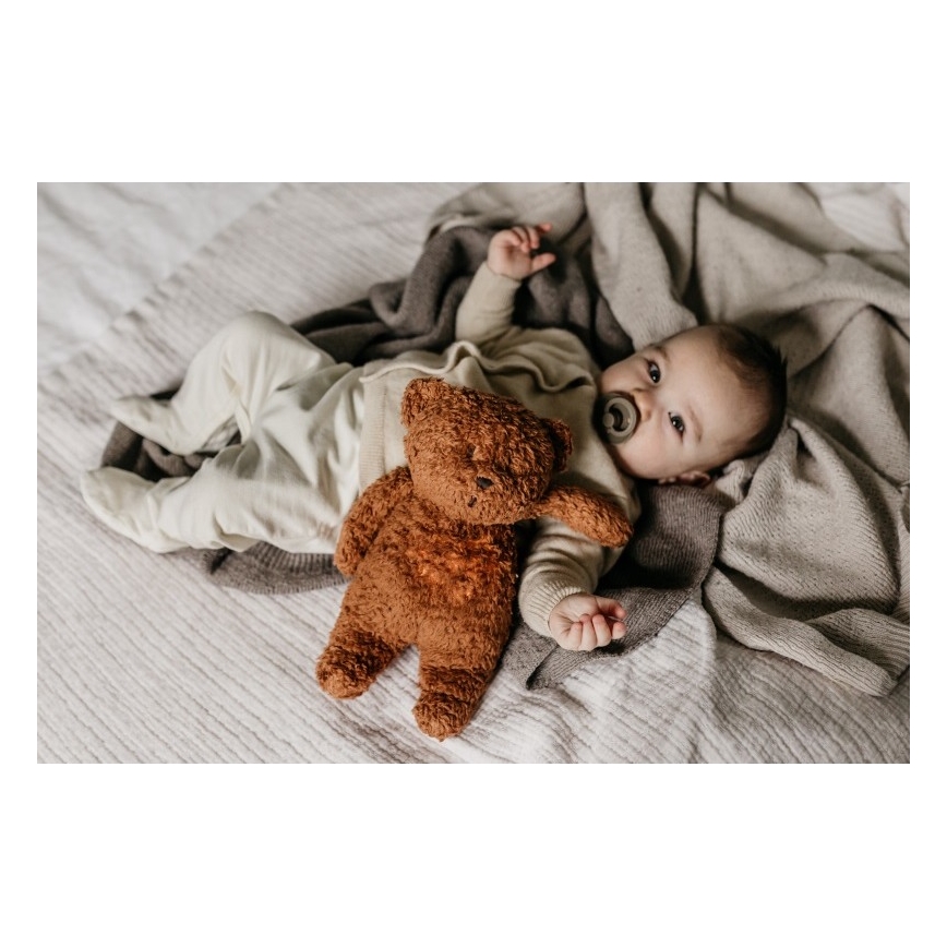 Moonie - Goskompis med melodi och ljus liten björn organic caramel natur