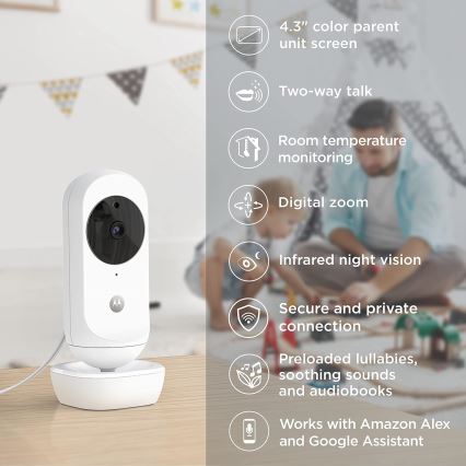 Motorola  - Smart babylarm Nursery Ease 44 Connect Wi-Fi