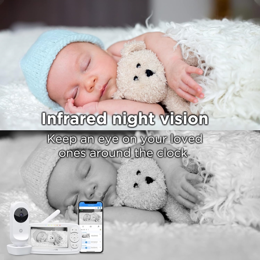 Motorola  - Smart babylarm Nursery Ease 44 Connect Wi-Fi