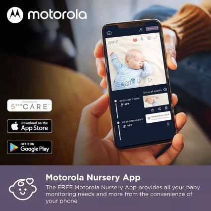 Motorola VM65X - Smarta uppladdningsbar barnmonitor Wi-Fi