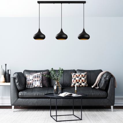 MUBA pendellampa på sladd 3xE27/40W/230V, svart
