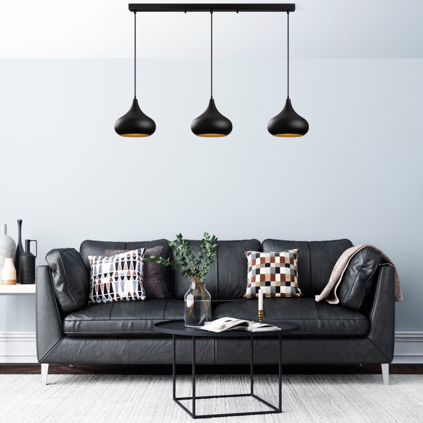 MUBA pendellampa på sladd 3xE27/40W/230V, svart