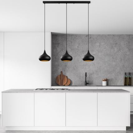 MUBA pendellampa på sladd 3xE27/40W/230V, svart