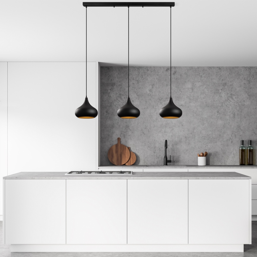 MUBA pendellampa på sladd 3xE27/40W/230V, svart