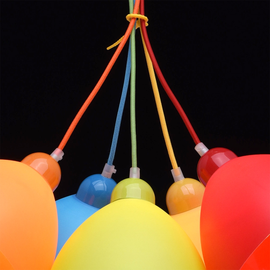 MW-LIGHT - Barn Hängande Ljuskrona med snöre KINDER 5xE27/40W/230V