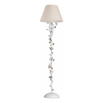 MW-LIGHT - Golvlampa FLORA 1xE27/40W/230V vit/krämfärgad