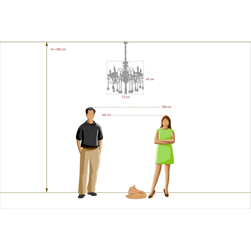 MW-LIGHT - Hängande Kristallkrona ADELE 8xE14/40W/230V