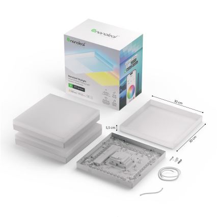 Nanoleaf - Set med 3x LED RGBW dimbara takarmaturer SKYLIGHT LED/18W/230V + 2x LED/16W/230V 2700-6500K Wi-Fi