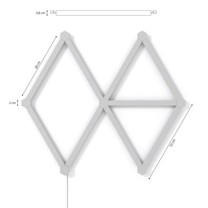 Nanoleaf - KIT 9x LED RGBW Ljusreglerad skena LINES LED/2W/230V 1200-6000K Wi-Fi