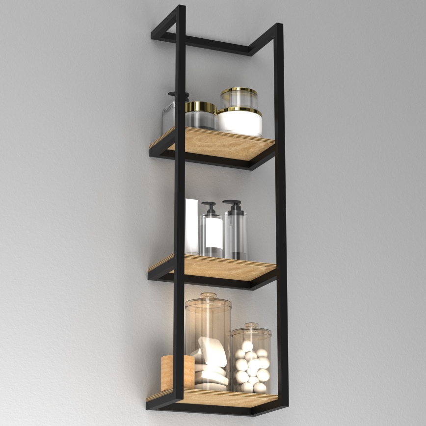 Nástěnný držák ručníků 78x23 cm svart