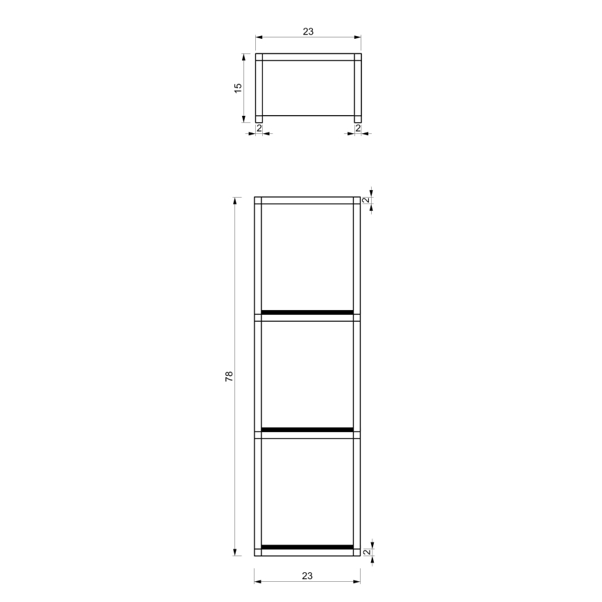 Nástěnný držák ručníků 78x23 cm svart