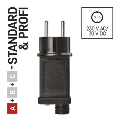 Nätaggregat för kopplingsbar julbelysning 12W/230V IP44