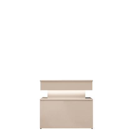 Nattbord med LED-belysning GLOSSA 51 x 55 cm, beige