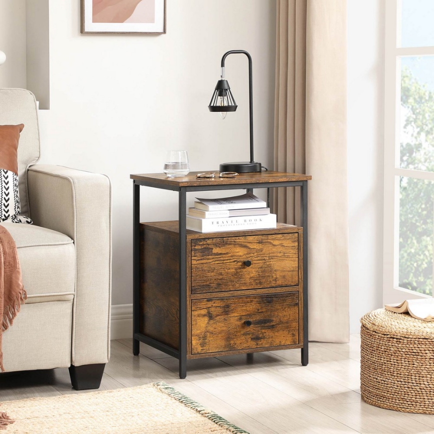 Nattduksbord ARIN brun/svart