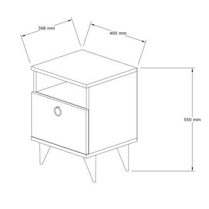 Nattduksbord BARLO 50x40 cm brun