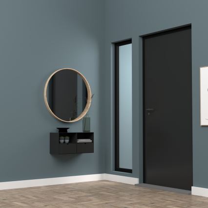 Nattduksbord BEKIM, väggmonterbart, svart