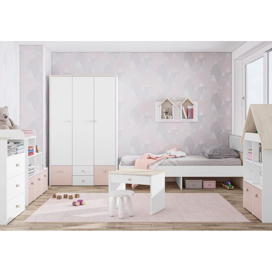 Nattduksbord BUBO 58x69 cm vit/ljust bok