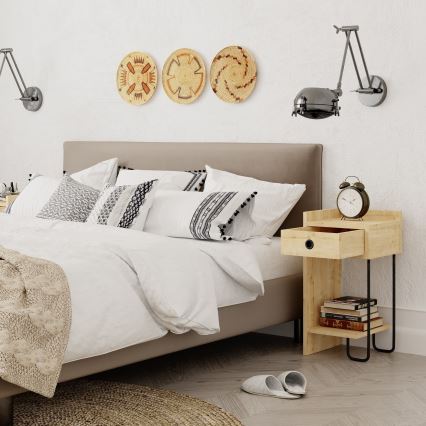 Nattduksbord CACTUS 60x29,5 cm beige/svart