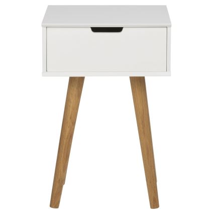 Nattduksbord CARLY ek/vit