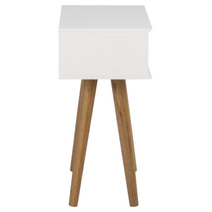 Nattduksbord CARLY ek/vit