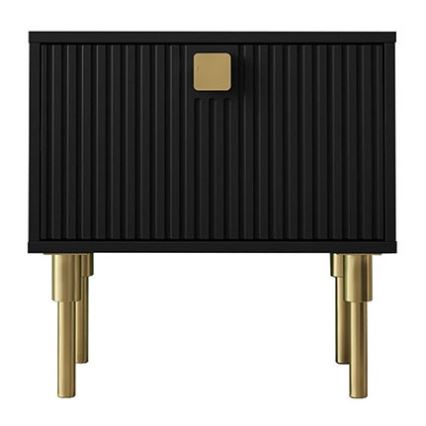 Nattduksbord DORSET 50x50 cm svart/guld