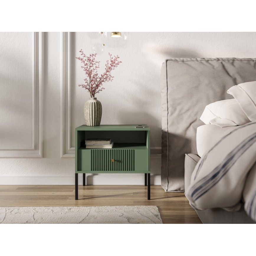 Nattduksbord LUE grön/svart