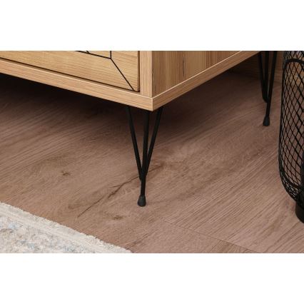 Nattduksbord LUNA 55x50 cm brun/svart