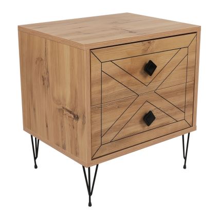 Nattduksbord LUNA 55x50 cm brun/svart