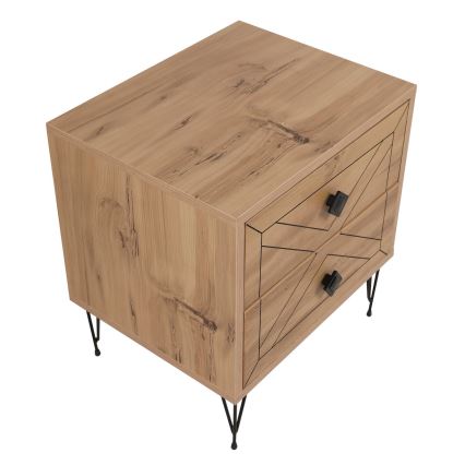 Nattduksbord LUNA 55x50 cm brun/svart