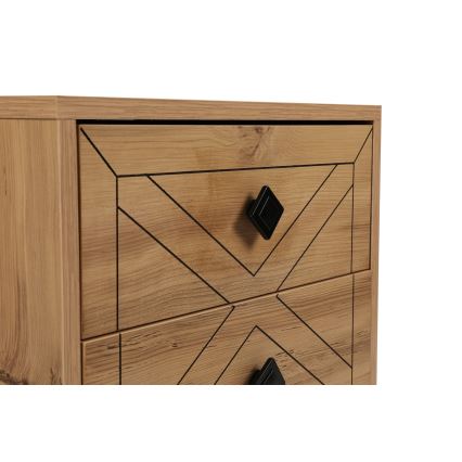 Nattduksbord LUNA 55x50 cm brun/svart