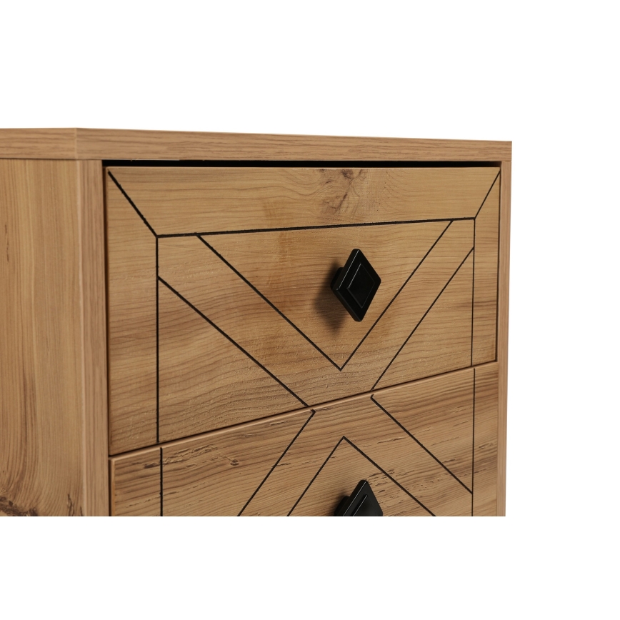 Nattduksbord LUNA 55x50 cm brun/svart