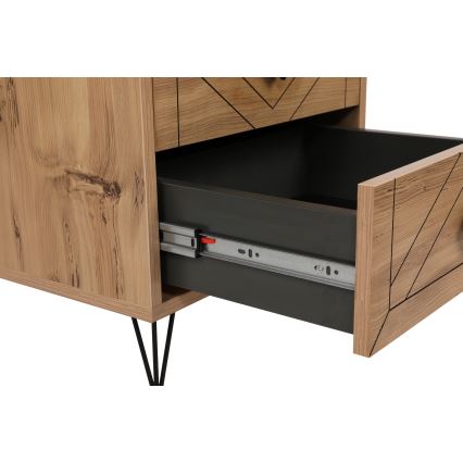 Nattduksbord LUNA 55x50 cm brun/svart