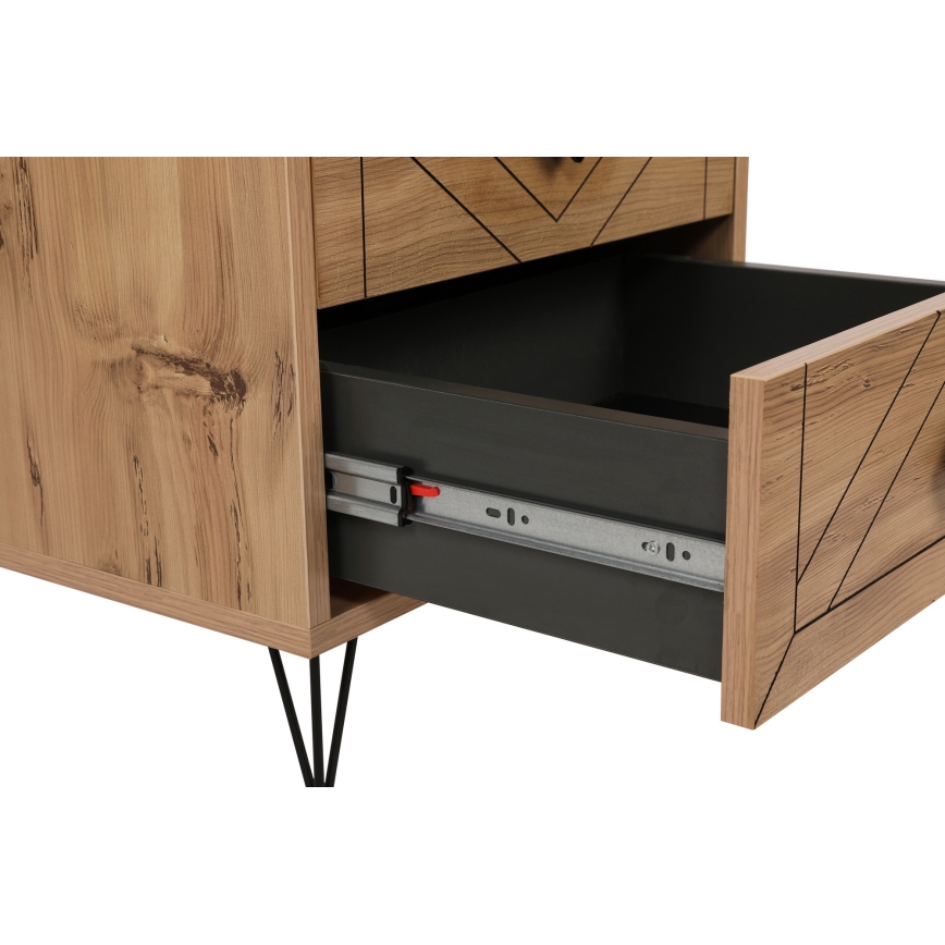 Nattduksbord LUNA 55x50 cm brun/svart