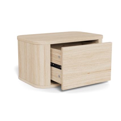 Nattduksbord MADERA 46x30 cm vit ek