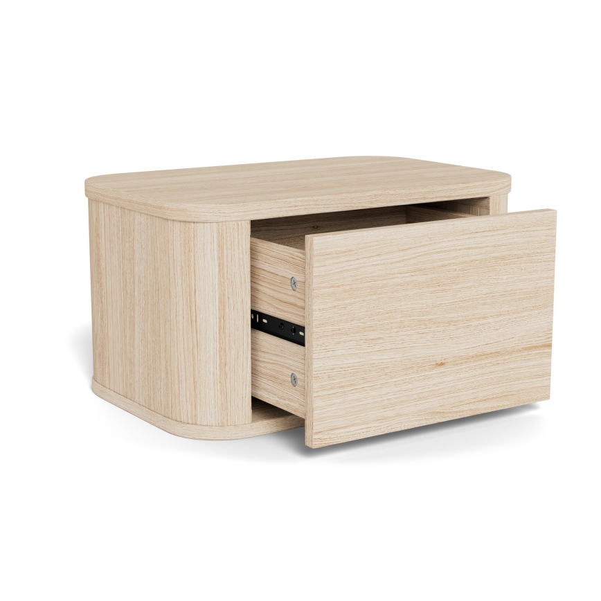 Nattduksbord MADERA 46x30 cm vit ek