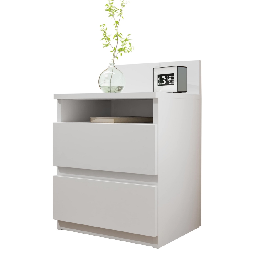 Nattduksbord MALWA 59x40 cm vit