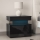 Nattduksbord med LED-belysning GLOSSA 55x51 cm svart/högblank svart