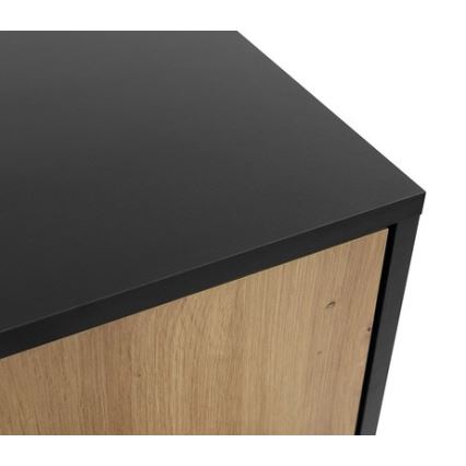 Nattduksbord OVESSI 52x47 cm svart/ek artisan