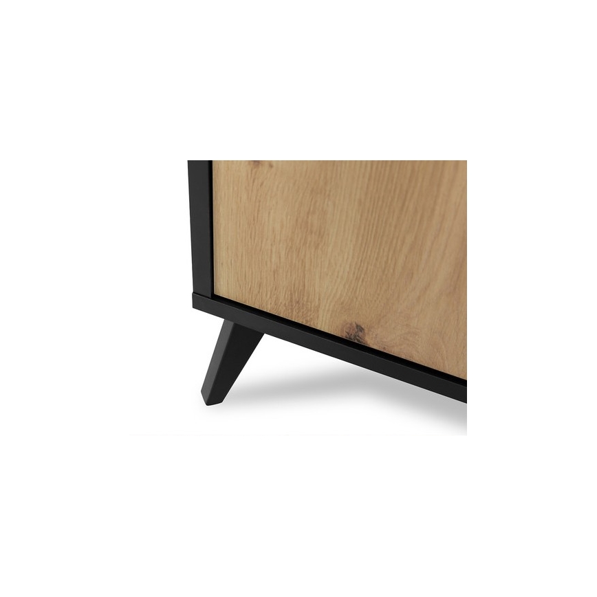 Nattduksbord OVESSI 52x47 cm svart/ek artisan