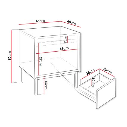 Nattduksbord OZMI 50x45 cm kashmir